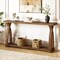 63" Solid Wood 2-Tier Console Table Narrow Entryway Sofa Table